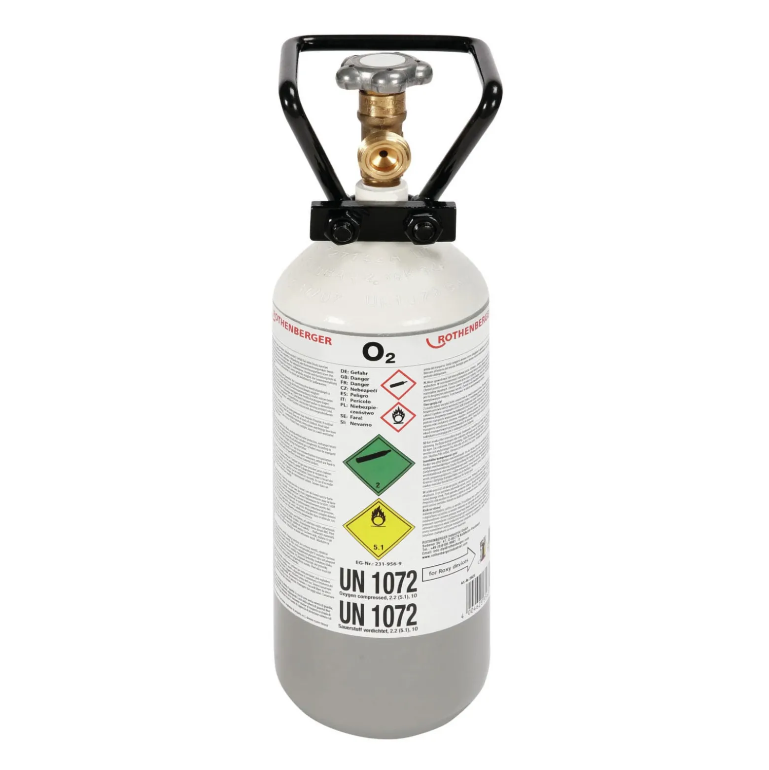 ROTHENBERGER Sauerstoff-Stahlflasche, 2,0l- 35635