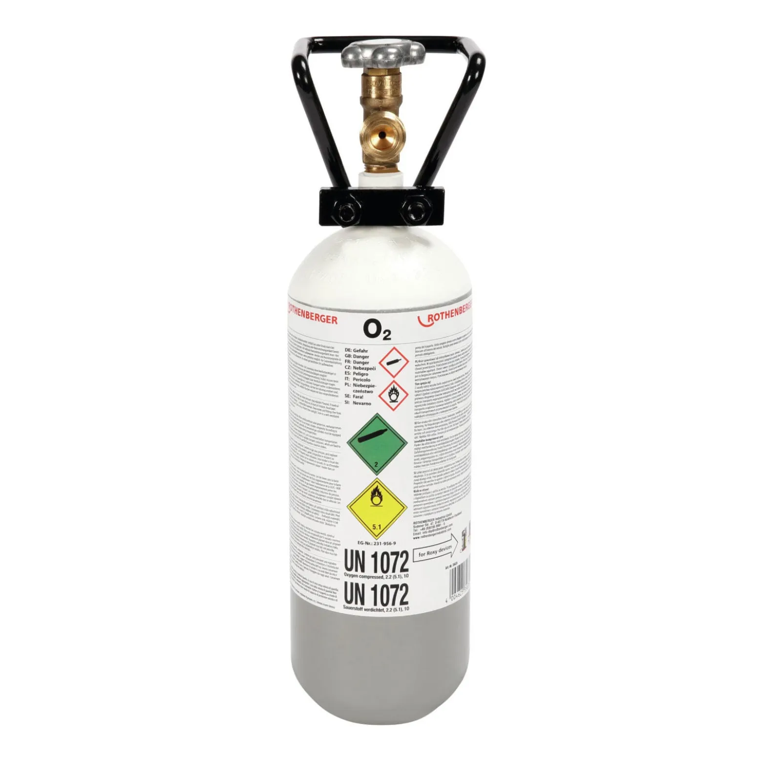 ROTHENBERGER Sauerstoff-Stahlflasche, 2,0l- 35635