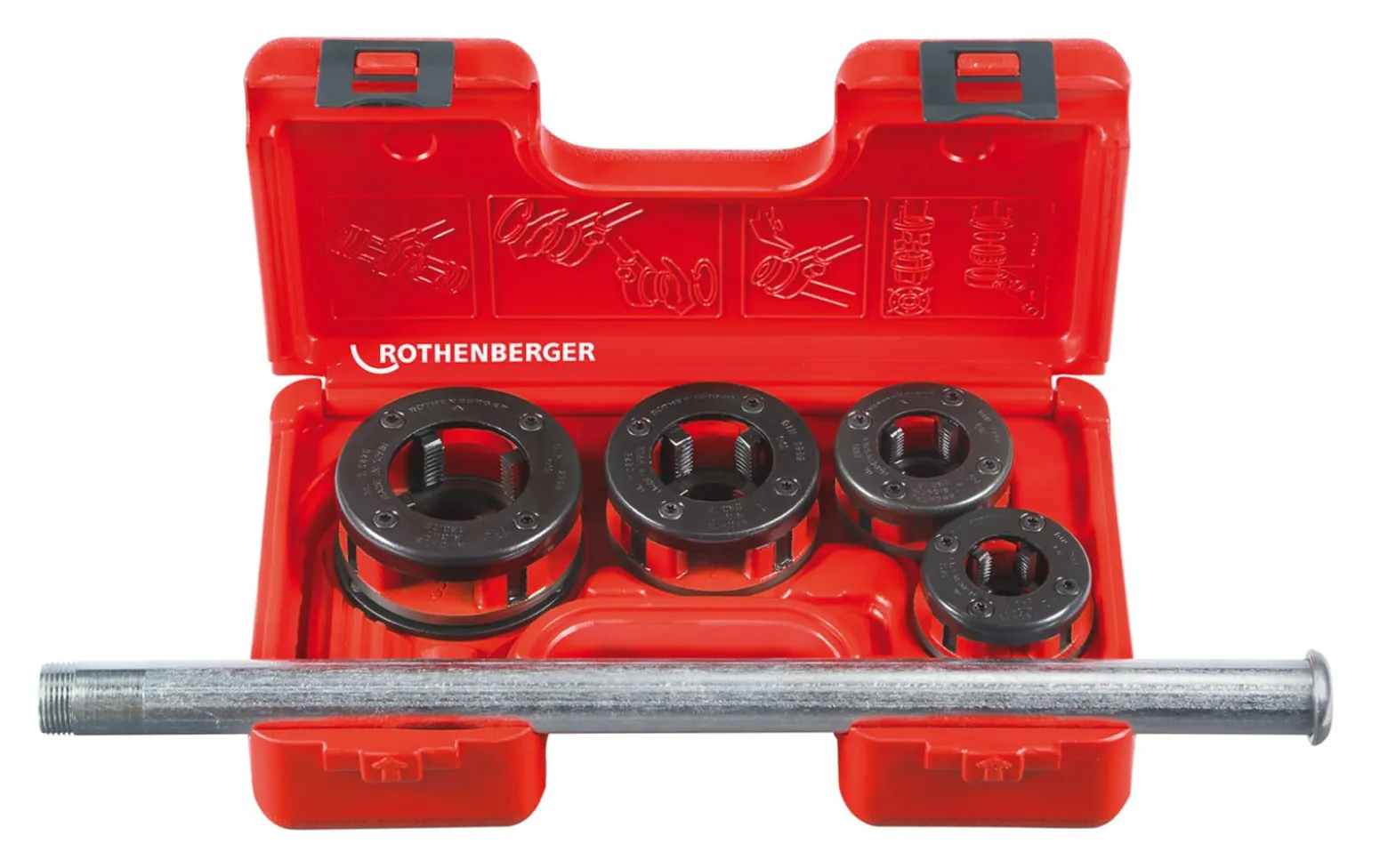 ROTHENBERGER SUPER CUT-Set Gewindeschneid-Koffer 1/2-1.1/4", BSPT R - 070781X