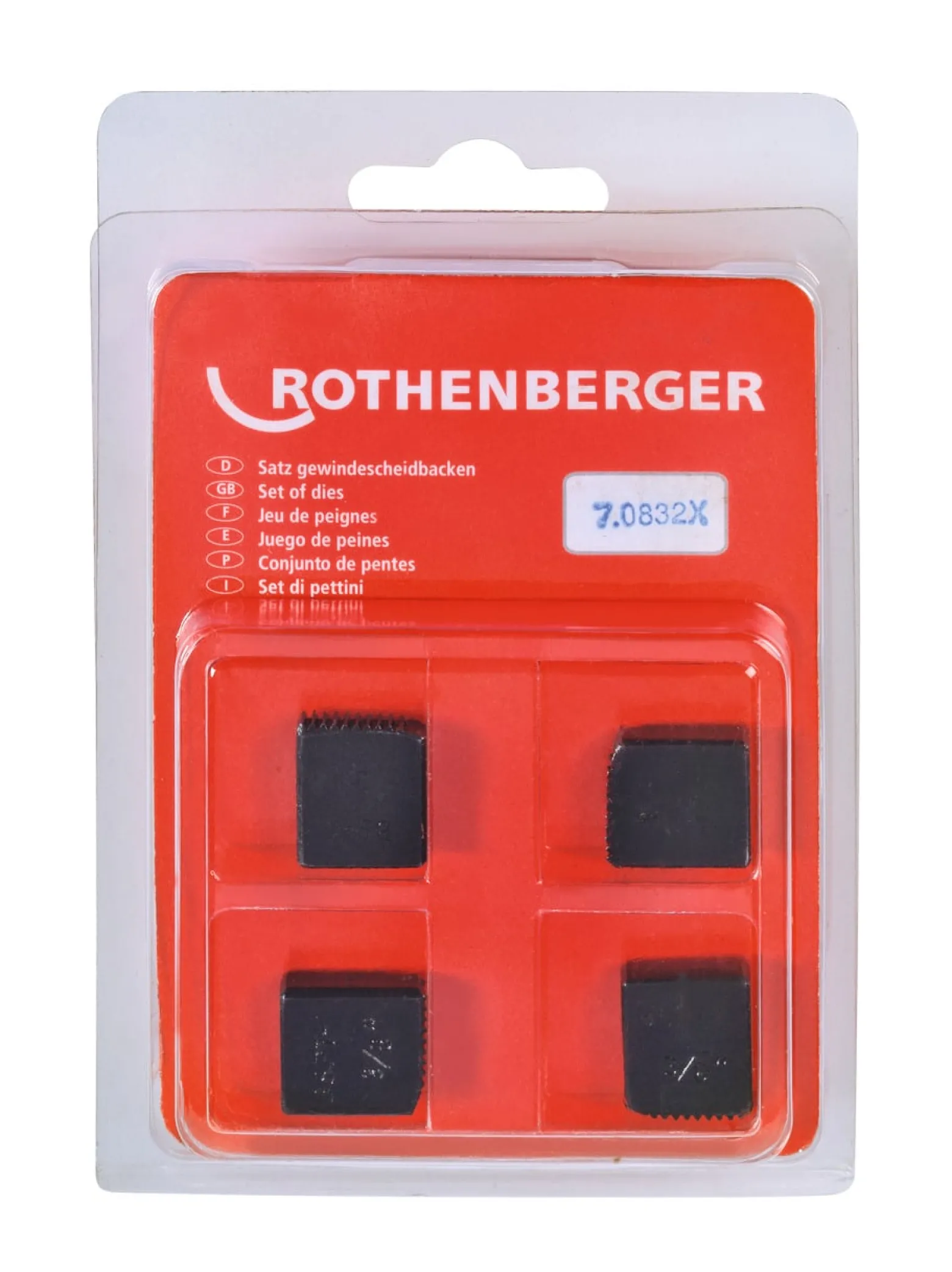 ROTHENBERGER 4x SC Schneidbacken BSPT R 3/8" - 070832X