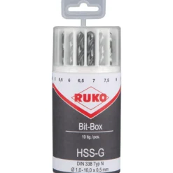 RUKO Bohrerbitsatz HSS 19tlg. 1 - 10 mm- 214225