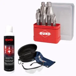RUKO Flachsenker-Satz DIN 373 HSS, 6tlg., M3–M10 inkl. Spray & Schutzbrille