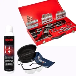 RUKO Gewindewerkzeugsatz HSS 245030 inkl. Spray & Schutzbrille - WZS245030