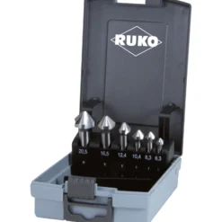 RUKO Kegel- und Entgratsenker-Satz 6tlg. DIN 335 Form C 90° HSSE-Co 5 Ø 6,3 - 20,5 mm in Kunststoffkassette - 102152ERO