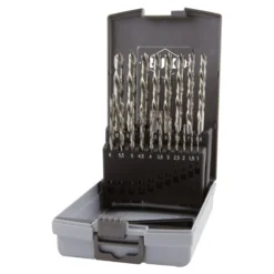RUKO Spiralbohrer-Satz DIN 338 Typ N, HSS-G - linksschneidend in ABS-Kunststoffkassette - 19 tlg. - 214214LiRO