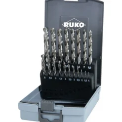 RUKO Spiralbohrersatz HSS-G DIN 338 Typ N 19tlg. Ø 1 - 10 mm in Kunststoffkassette - 214214RO