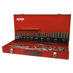 RUKO 54-teiliger Gewindeschneidwerkzeug-Satz HSSE-Co 5 in Industriekassette - 245040E
