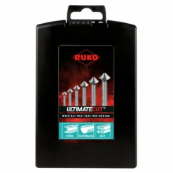 RUKO ULTIMATECUT Kegel- und Entgratsenker-Satz DIN 335 Form C 90° HSS in Kunststoffkassette - 6 tlg. - 102790RO