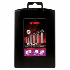 RUKO ULTIMATECUT Kegel- und Entgratsenker-Satz (DIN 335) Form C 90° HSSE-Co 5 RUnaTEC 6tlg. in ABS-Kunststoffkassette - 102790EPRO