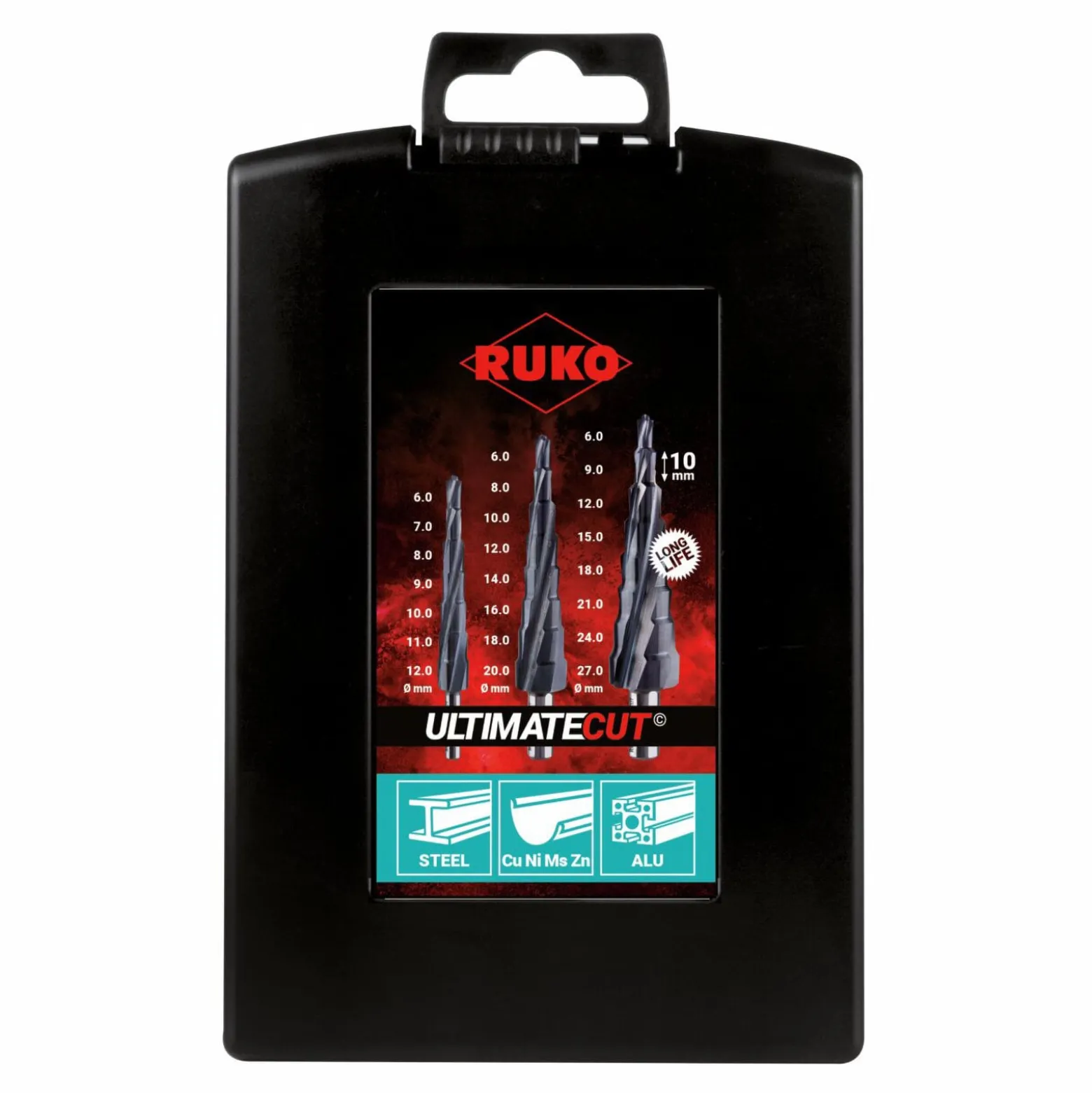 RUKO ULTIMATECUT Multidrill-Satz HSS RUnaTEC in Kunststoffkassette 3 teilig - 101087PRO