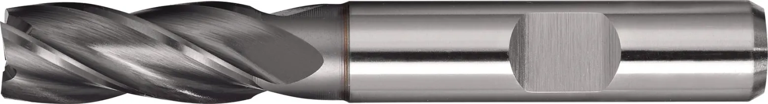 Schaftfräser DIN 844 TypN D.4mm HSS-Co8 TiCN Weldon Z.4 kurz TECWERK