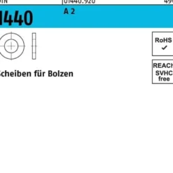 Scheibe DIN 1440 f.Bolzen 18x 30x 4 A 2 100 Stück