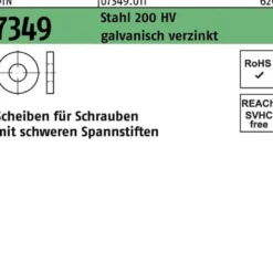 Scheibe DIN 7349 10,5x25x 4 Stahl 200HV galv.verz. 500 Stück