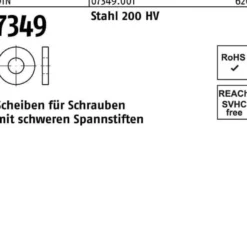 Scheibe DIN 7349 13x30x 6 Stahl 200HV 250 Stück