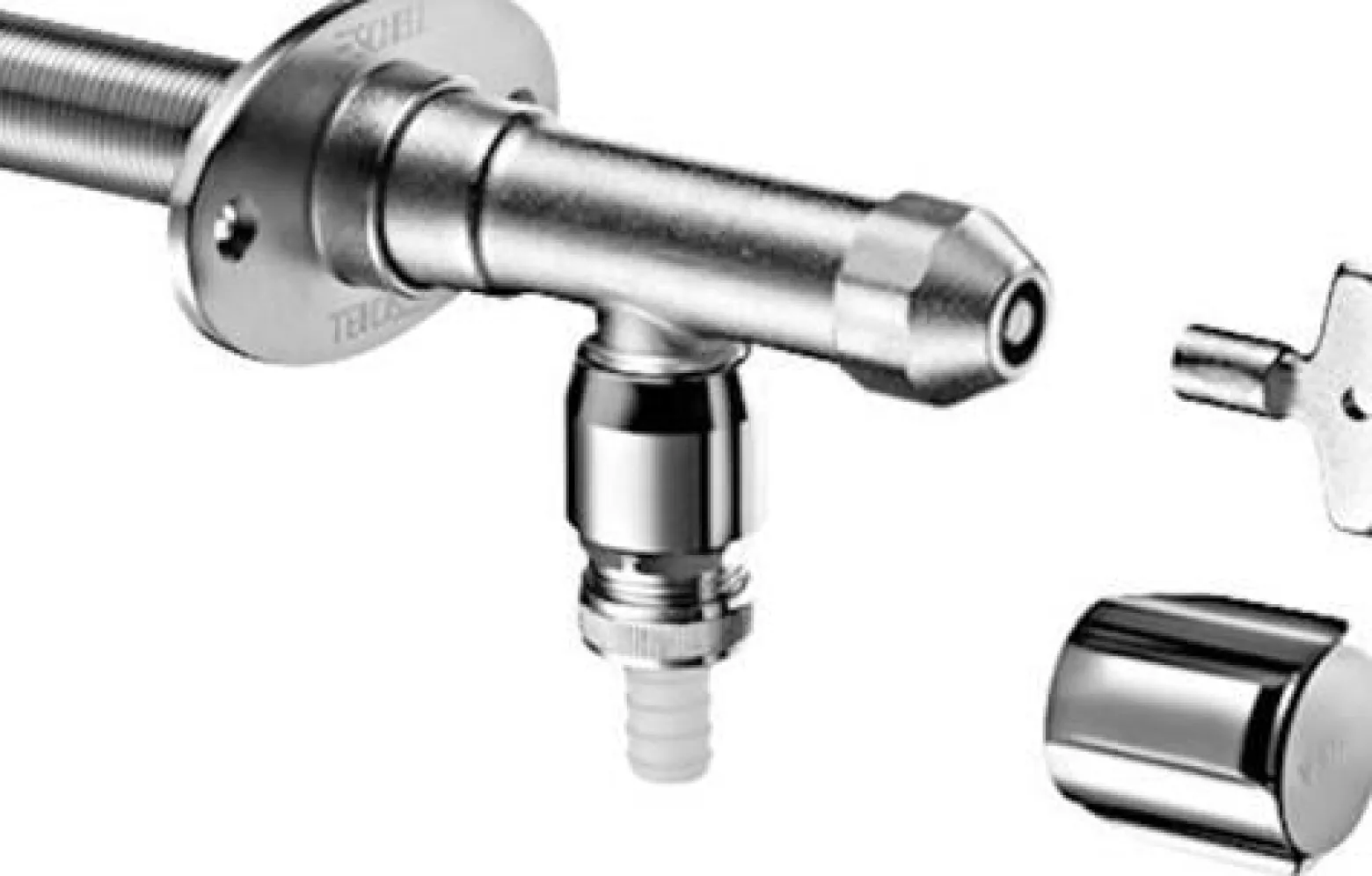 SCHELL Außenwandarm. POLAR II Set,RV,RB frostsicher,Installationsbausatz,mattchr