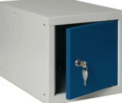 Schließfachschrank lichtgrau/enzianblau H350xB400xT450mm 1 Abt.