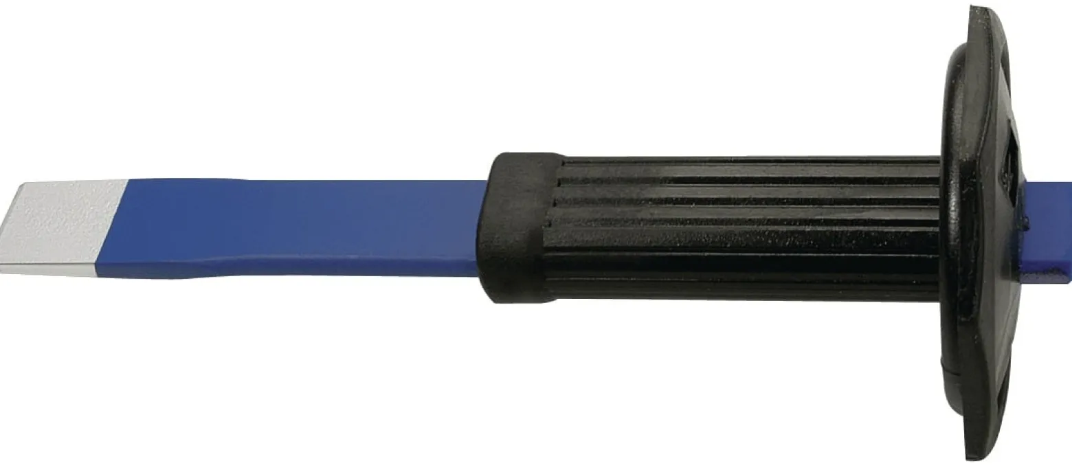 Schlitz-/Flachmeißel Schneiden-B.26mm 26x7mm m.Handschutz CV-Stahl TECWERK