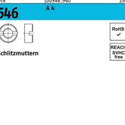 Schlitzmutter DIN 546 M8 A 4 50 Stück