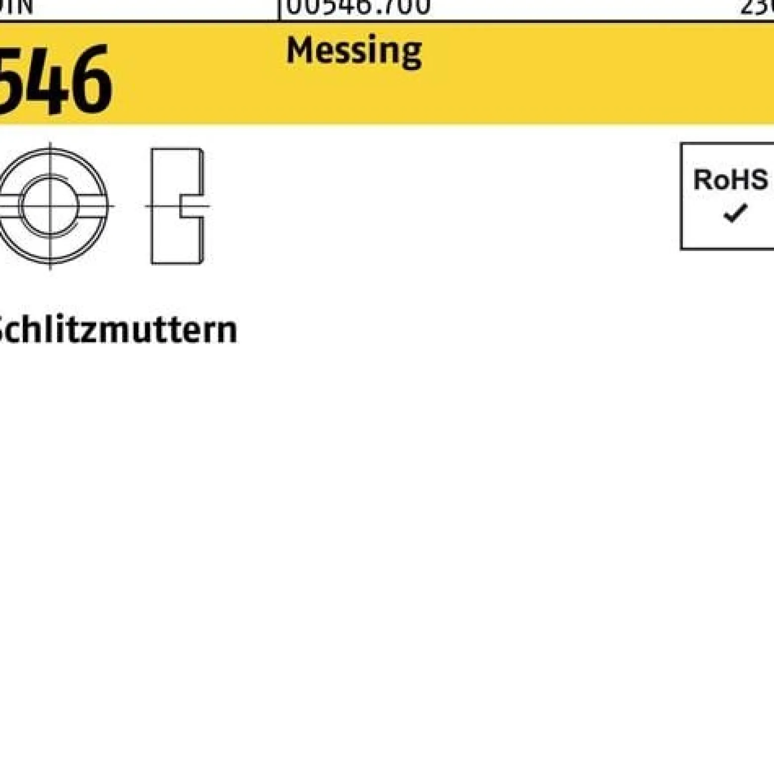 Schlitzmutter DIN 546 M4 Messing 100 Stück