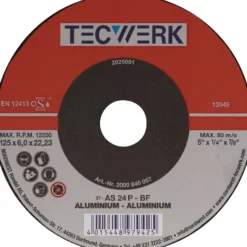 Schruppscheibe D125xS6mm gekr.Alu.Bohr.22,23mm TECWERK