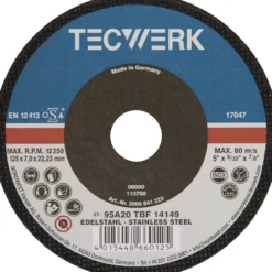 Schruppscheibe D125xS7mm gekr.Bohr.22,23mm TECWERK