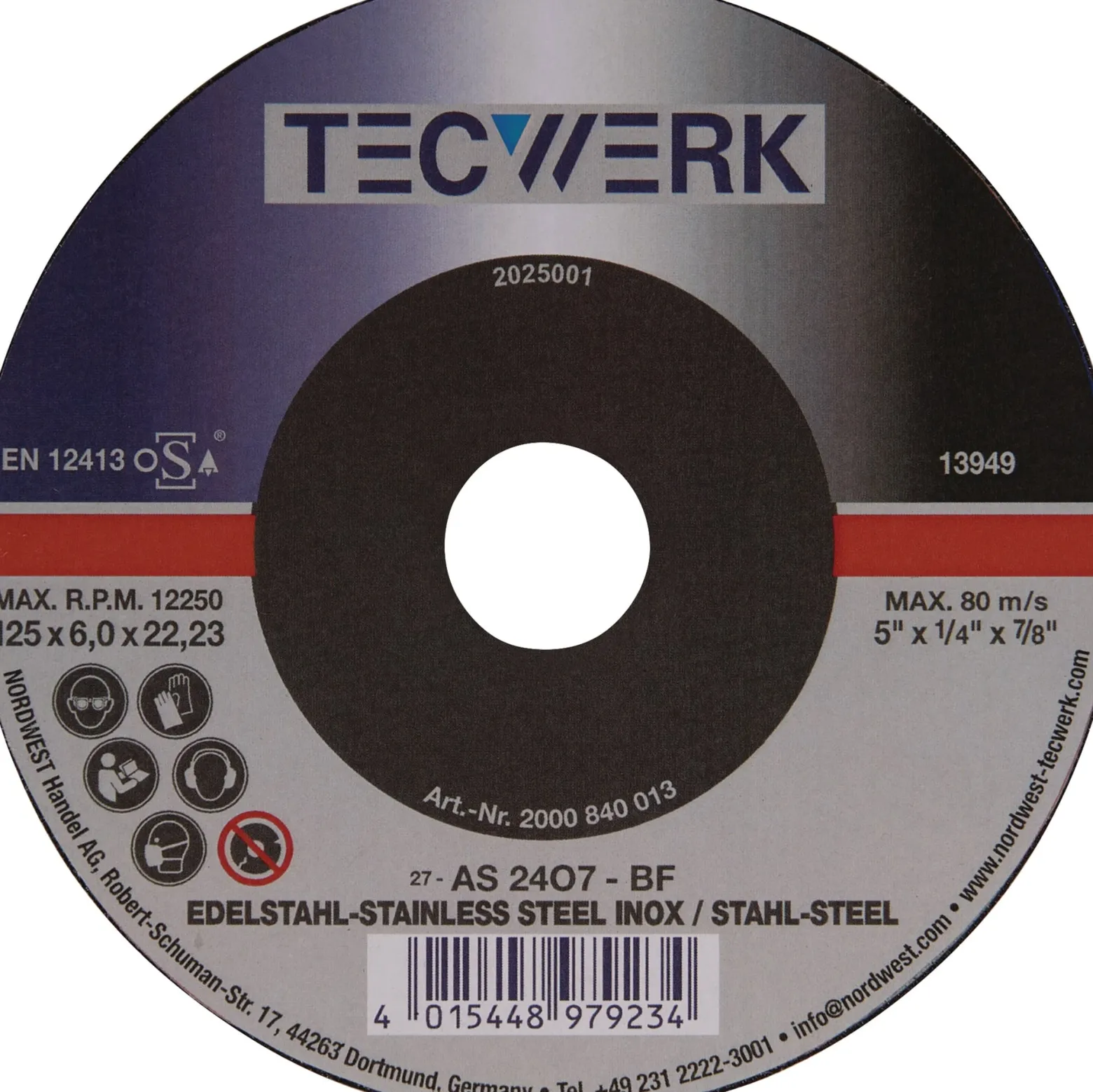 Schruppscheibe D230xS6mm gekr.Univ.Bohr.22,23mm TECWERK