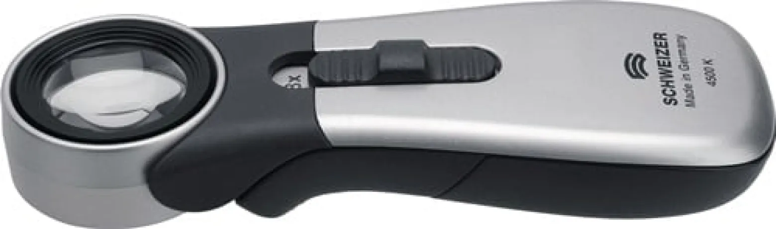 SCHWEIZER Handleuchtlupe Tech-Line CLASSIC Vergr.8x LED Linsen-D.30,0mm - 90842
