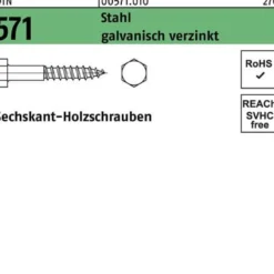 Sechskantholzschraube DIN 571 6x 55 Stahl galv.verz. 200 Stück