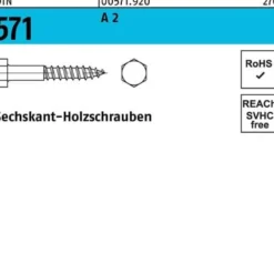 Sechskantholzschraube DIN 571 5x 70 A 2 50 Stück