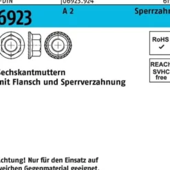 Sechskantmutter DIN 6923 Flansch M6 A 2 Sperrzahnung 1000 Stück