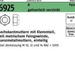 Sechskantmutter DIN 6925 Klemmteil M30x 2 8 galv.verz. 10 Stück