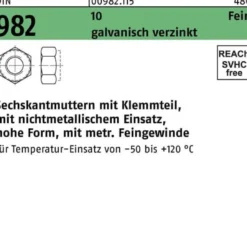 Sechskantmutter DIN 982 Klemmteil M12x 1,5 10 galv.verz. 100 Stück