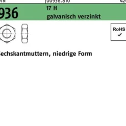 Sechskantmutter DIN 936 M10 17 H galv.verz. 100 Stück