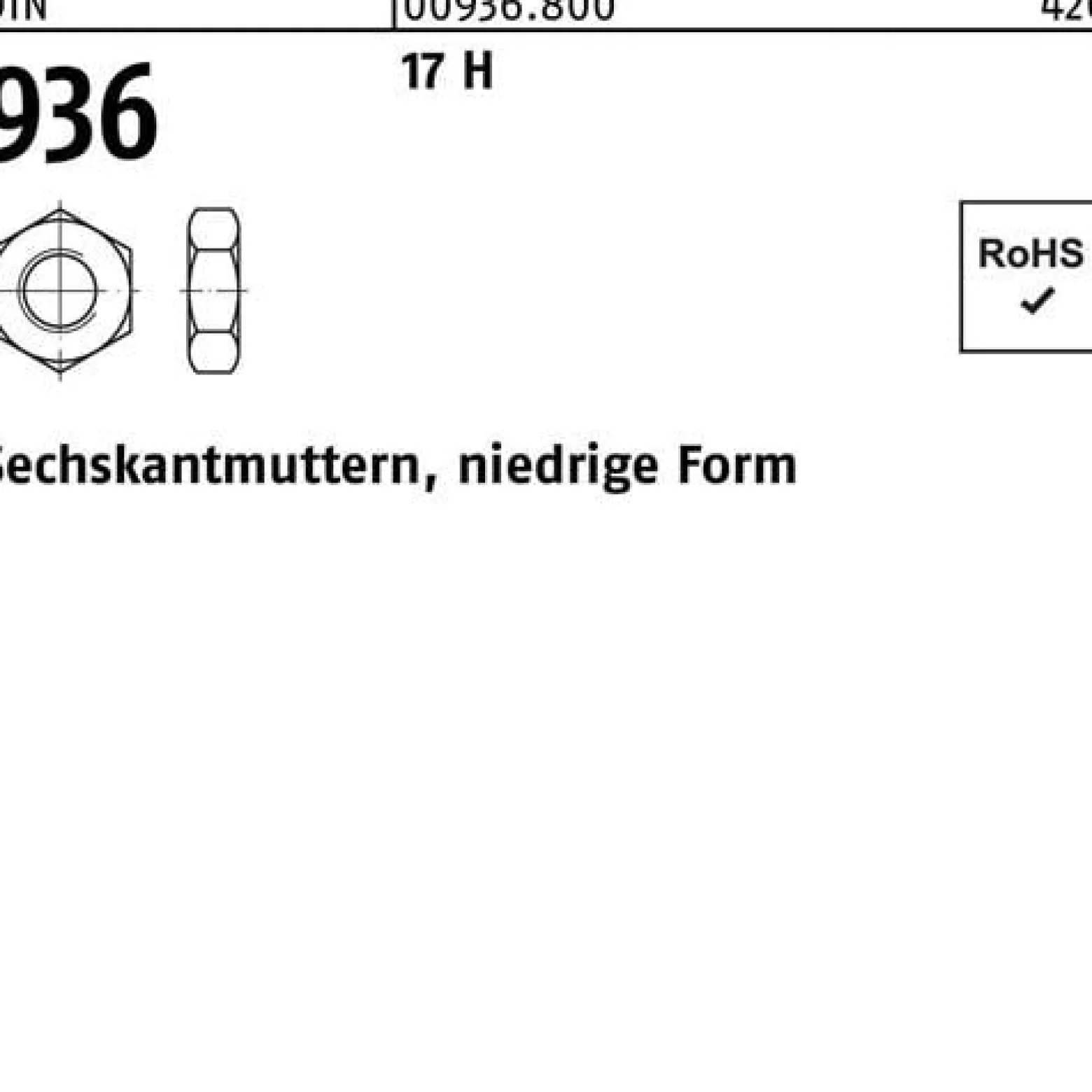 Sechskantmutter DIN 936 M36 17 H 10 Stück
