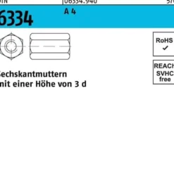 Sechskantmutter DIN 6334 M8 SW13 A 4 10 Stück