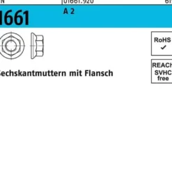 Sechskantmutter EN 1661 Flansch M5 A 2 1000 Stück
