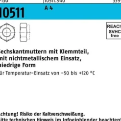 Sechskantmutter ISO 10511 Klemmteil M10 A 4 500 Stück
