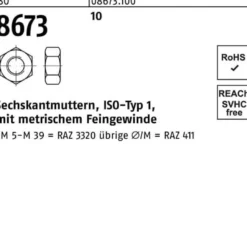 Sechskantmutter ISO 8673 M18x 1,5 10 100 Stück