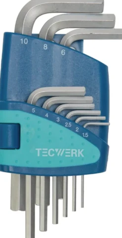 Sechskantwinkelschraubendrehersatz 9-tlg.Ku.-Halter SW 1,5-10mm kurz TECWERK