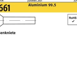 Senkniete DIN 661 3x 18 Aluminium 99.5 1000 Stück