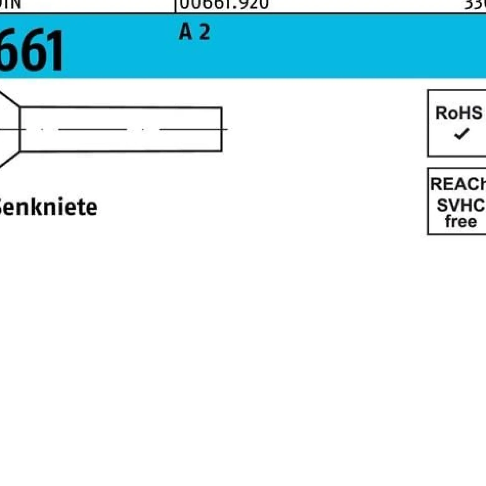 Senkniete DIN 661 5x 16 A 2 100 Stück