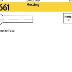 Senkniete DIN 661 4x 30 Messing 500 Stück