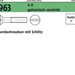 Senkschraube DIN 963 Schlitz M6x 30 4.8 galv.verz. 500 Stück
