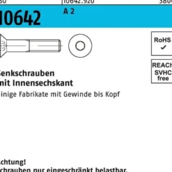 Senkschraube ISO 10642 Innen-6kt M5x 22 A 2 500 Stück