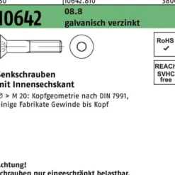 Senkschraube ISO 10642 Innen-6kt M5x 12 8.8 galv.verz. 100 Stück
