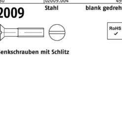 Senkschraube ISO 2009 Schlitz M1,4x 5 Stahl blank gedreht 100 Stück