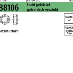 Setzmutter R 88106 M8/1,9 Stahl gehärtet galv.verz. 100 Stück