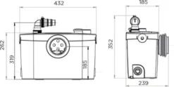 SFA-SANIPRO XR UP, Fäkalienhebeanlage zum Anschluss an WC, WT, Dusche, Bidet