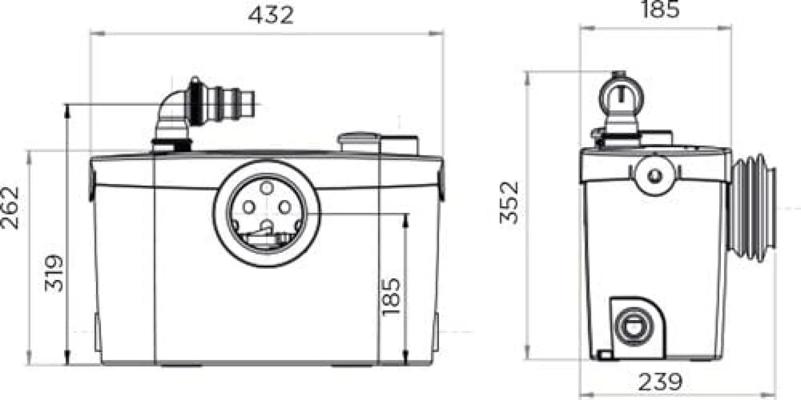 SFA-SANIPRO XR UP, Fäkalienhebeanlage zum Anschluss an WC, WT, Dusche, Bidet
