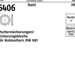 Sicherungsblech DIN 5406 MB 1/M 12x1 Stahl f.DIN 981 25 Stück